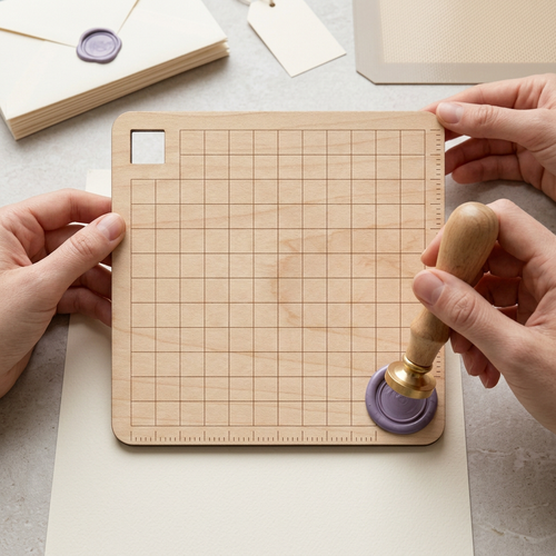 RowanKeel Corner & Edge Positioning Ruler | Wooden Guide Card for Tags, Cards & Corners