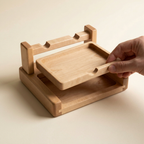 RowanKeel Wooden Drip-Tray Stand | Heat-Proof Wooden Stand with Integrated Wax Catcher