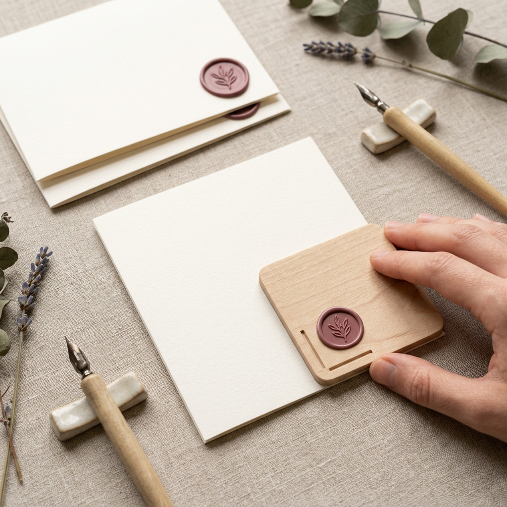 RowanKeel Corner Accent Template | Wooden Contour Guide for Corner Wax Details on Cards