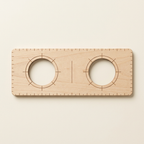 RowanKeel Dual-Stamp Centering Ruler | Wooden Guide Card for Symmetrical Two-Seal Layouts
