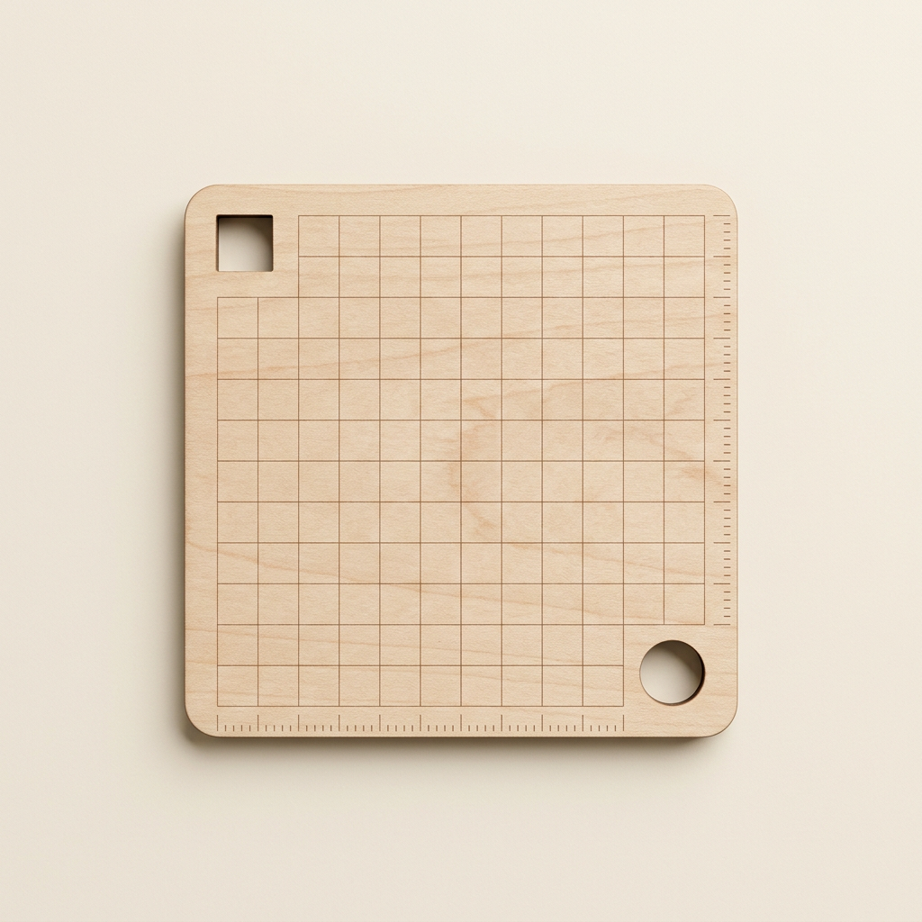 RowanKeel Corner & Edge Positioning Ruler | Wooden Guide Card for Tags, Cards & Corners