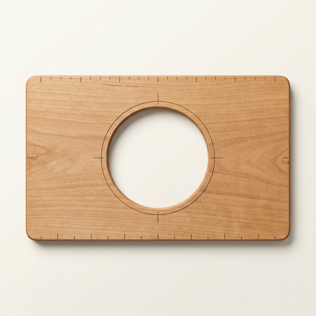 RowanKeel Wide-Stamp Alignment Ruler | Oversized Wooden Positioning Card for Large Wax Seal Dies