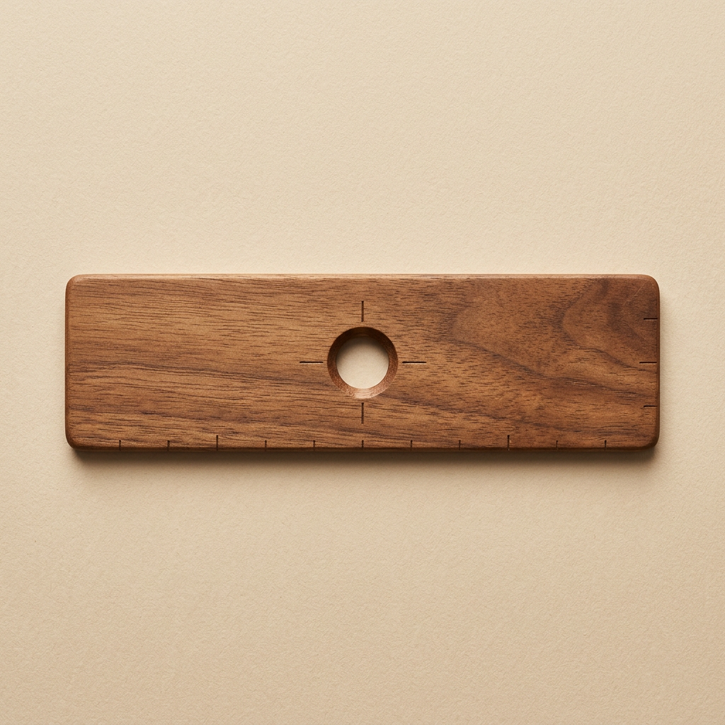RowanKeel Single-Stamp Alignment Ruler | Wooden Wax Seal Positioning Card for Perfect Envelope & Tag Centering