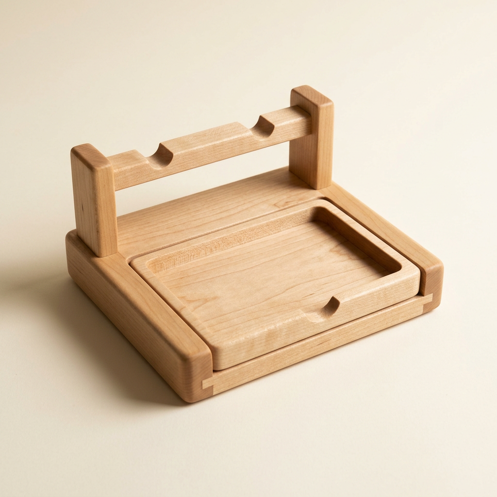 RowanKeel Wooden Drip-Tray Stand | Heat-Proof Wooden Stand with Integrated Wax Catcher
