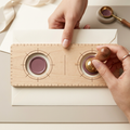 RowanKeel Dual-Stamp Centering Ruler | Wooden Guide Card for Symmetrical Two-Seal Layouts