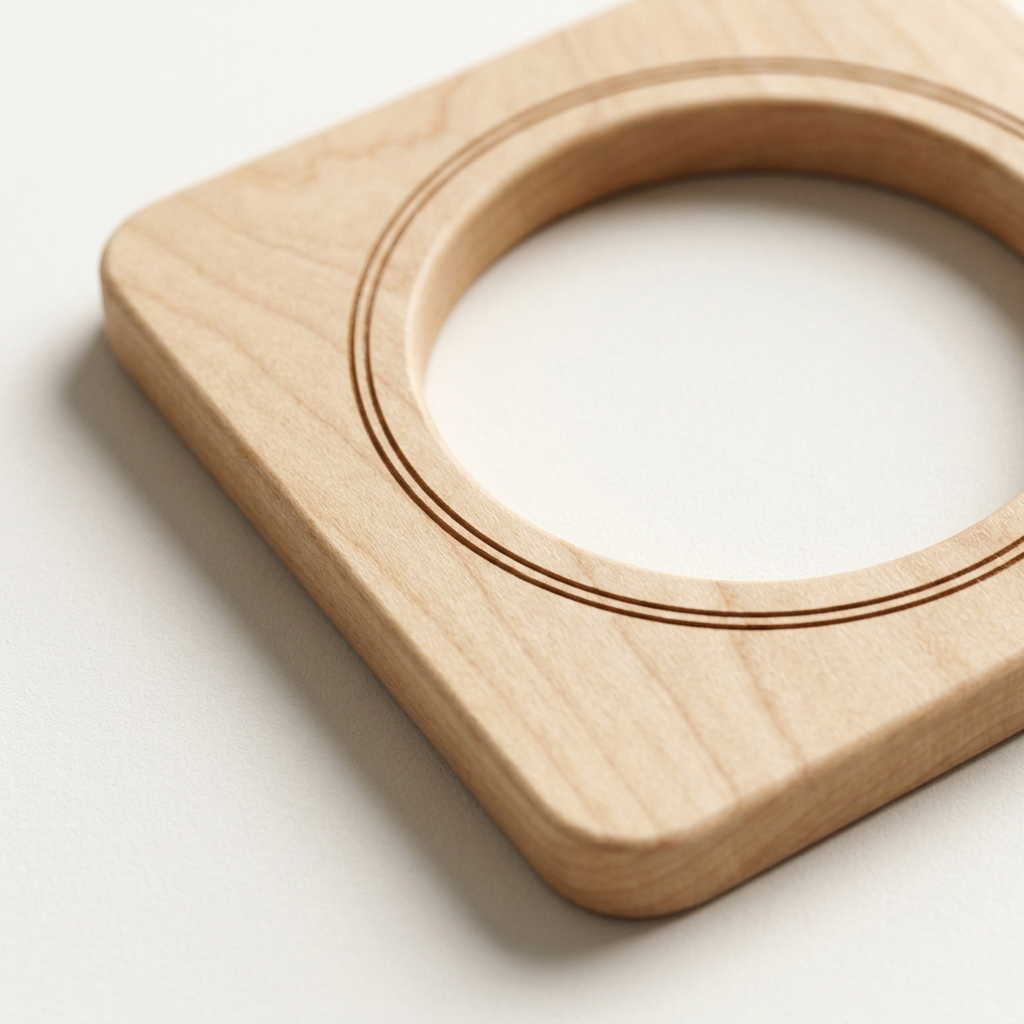 RowanKeel Round Tag Border Template | Wooden Contour Guide for Circular Tag & Label Seals